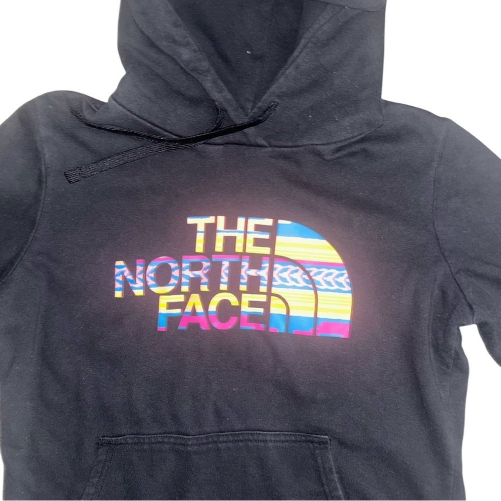 The North Face half dome Black Hoodie with Multicolor Logo size large